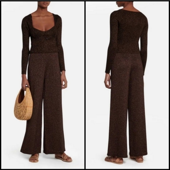 New Staud Cerro Metallic Brown Sweater Top Size Large - Picture 7 of 16